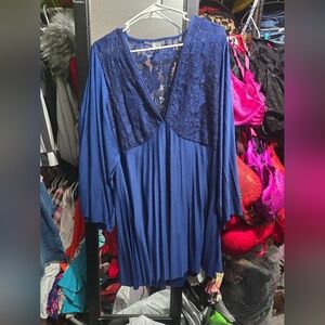 Asos Plisse n Lace Mini dress  With Angel Sleeves Size 18